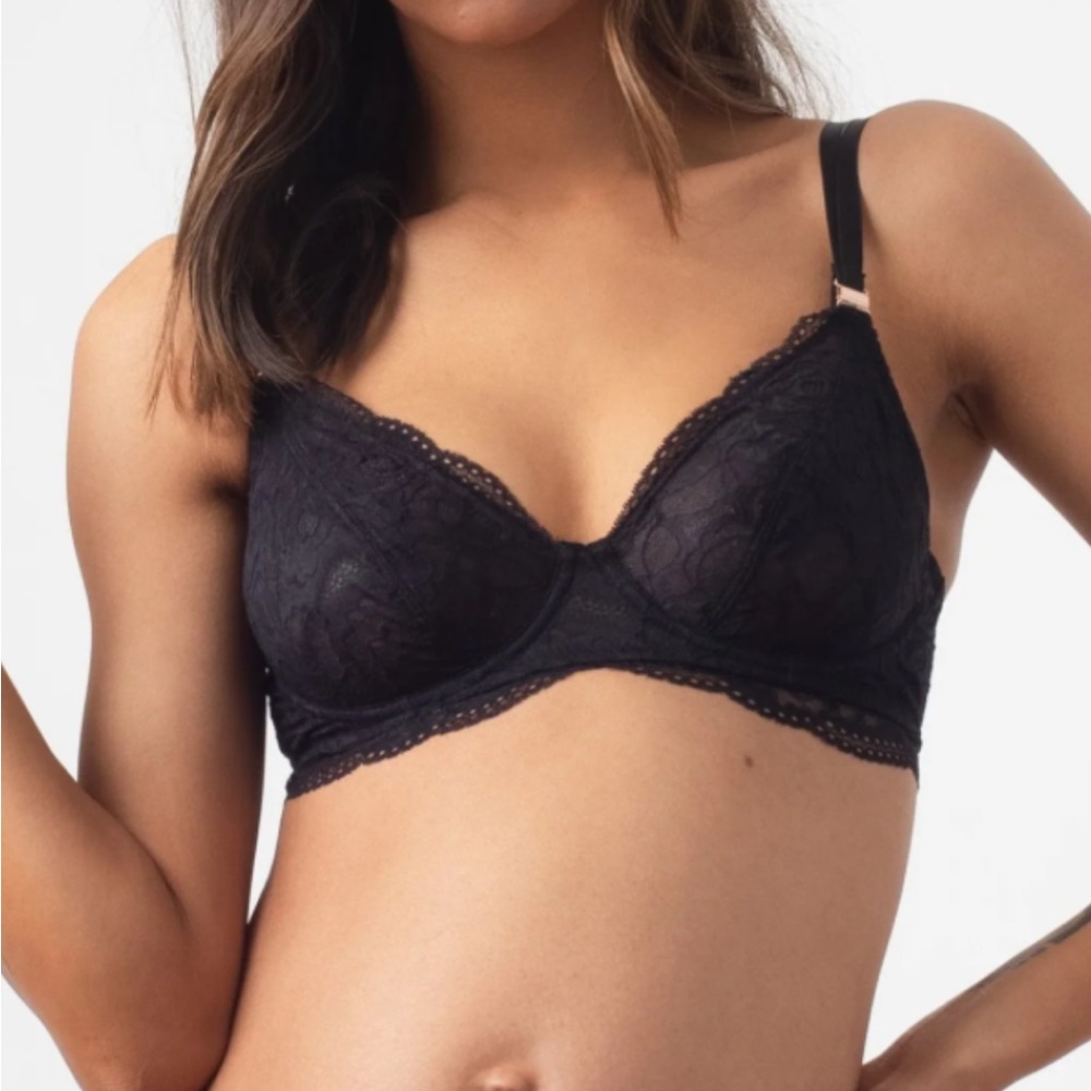 Hotmilk Heroine Plunge Nursing Bra in Black. US size 34G